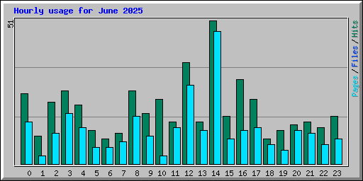 Hourly usage for June 2025