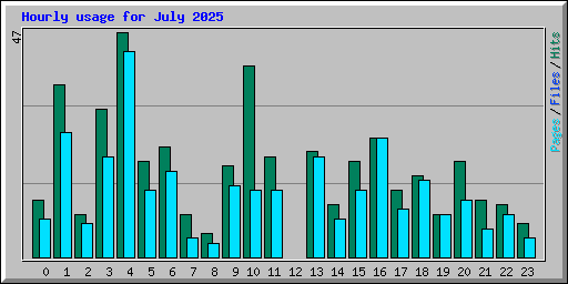 Hourly usage for July 2025