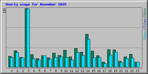 Hourly usage for November 2025